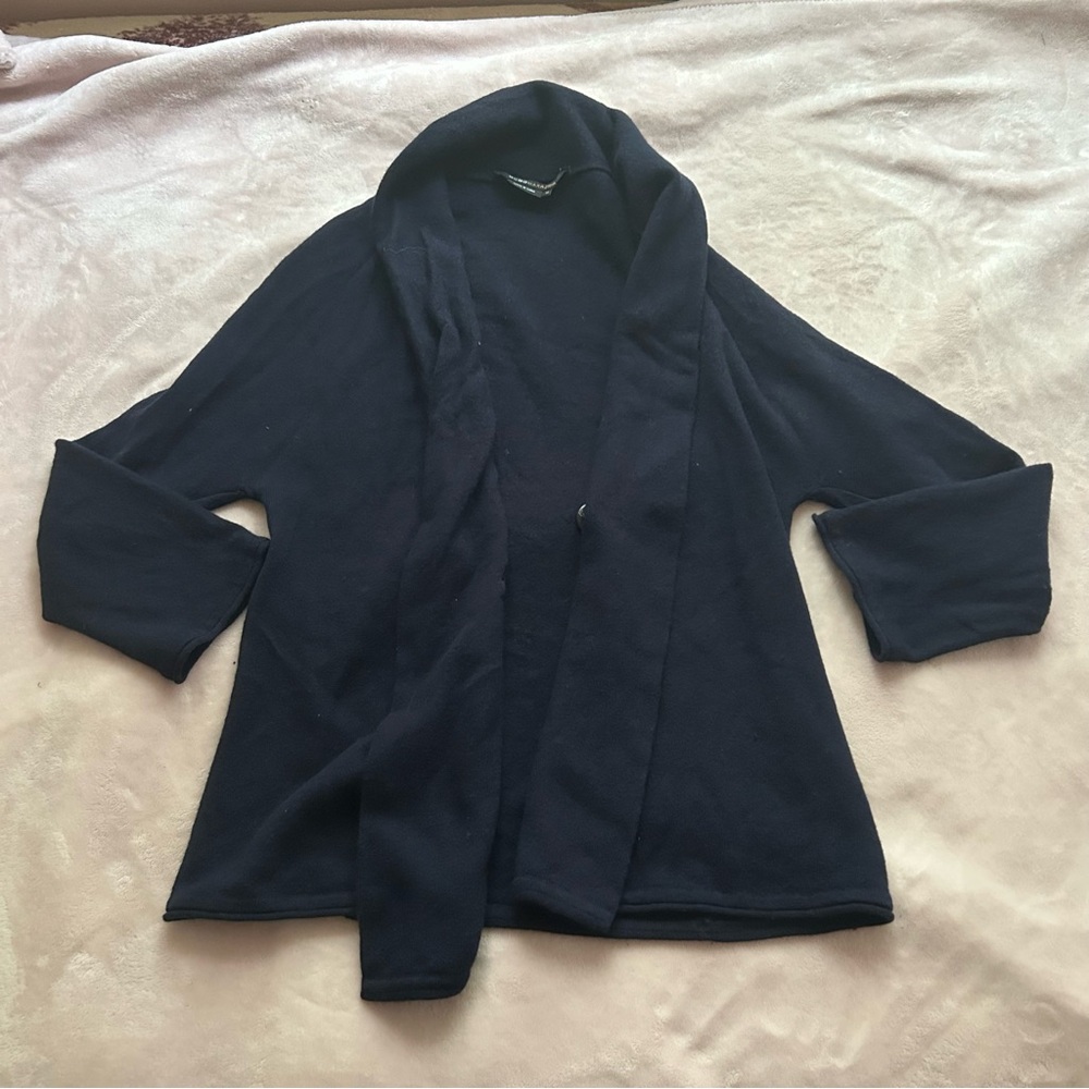 Navy blue cardigan, navy blue open-front cardigan